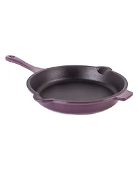 BergHOFF Neo Enameled Cast Iron 3 Piece 10" Fry Pan, 11" Grill Pan, and Slotted Steak Press Set