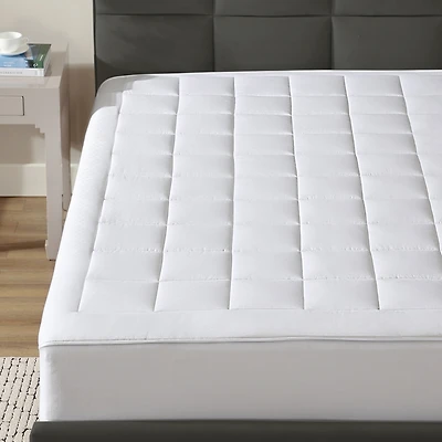 Circles Home Circleshome Ultra-Plush Down Alternative Cotton Top Mattress Pad White King