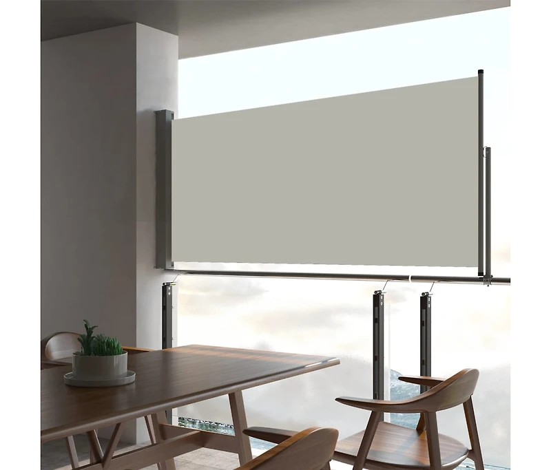 Patio Retractable Side Awning 23.6"x118.1" Cream