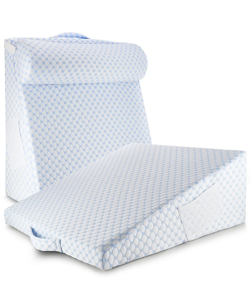 Nestl 10" Cooling Foam Wedge Pillow with Bolster Pillow