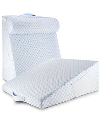 Nestl 10" Cooling Foam Wedge Pillow with Bolster Pillow