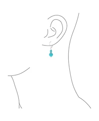 Bling Jewelry Natural Stones Boho Bali Milgrain Edged Beaded Rondel Separator Double Ball Round Drop Dangle Earrings Sterling Silver Lever back