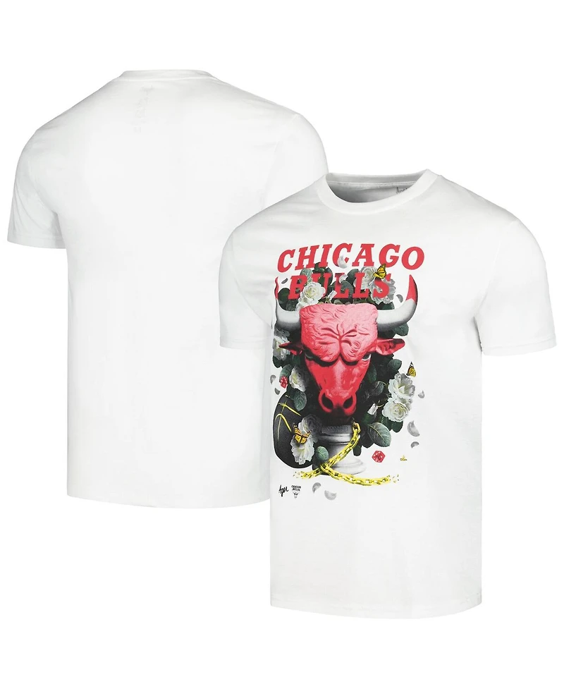 Men's and Women's Nba x Kathy Ager White Chicago Bulls Identify Artist Series T-shirt