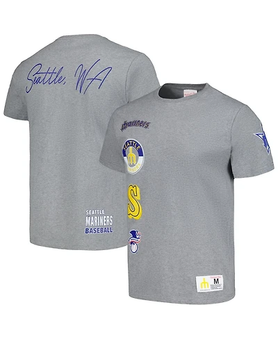 Men's Mitchell & Ness Heather Gray Seattle Mariners Cooperstown Collection City T-shirt