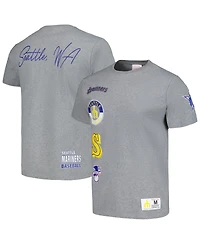 Men's Mitchell & Ness Heather Gray Seattle Mariners Cooperstown Collection City T-shirt