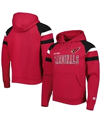 Men's Starter Cardinal Arizona Cardinals Draft Fleece Raglan Pullover Hoodie