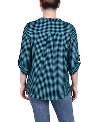 Ny Collection Women's Long Tab-Sleeve Top with Pockets
