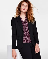 CeCe Women's Puff-Shoulder Open Front Long Sleeve Blazer