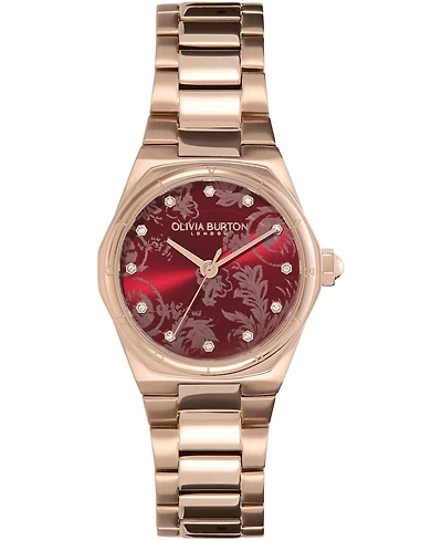Olivia Burton Women's Sports Luxe Hexa Mini Carnation Gold-Tone Stainless Steel Bracelet Watch 28mm