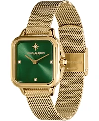 Olivia Burton Women's Grosvenor Soft Square Gold-Tone Stainless Steel Mesh Bracelet Watch 28mm