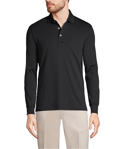 Lands' End Men's Long Sleeve Cotton Supima Polo Shirt