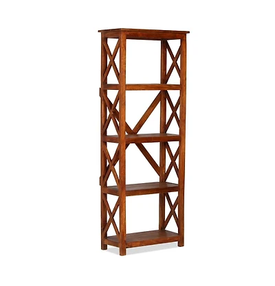 Bookshelf Solid Acacia Wood Honey Finish 23.6"x11.8"x63"