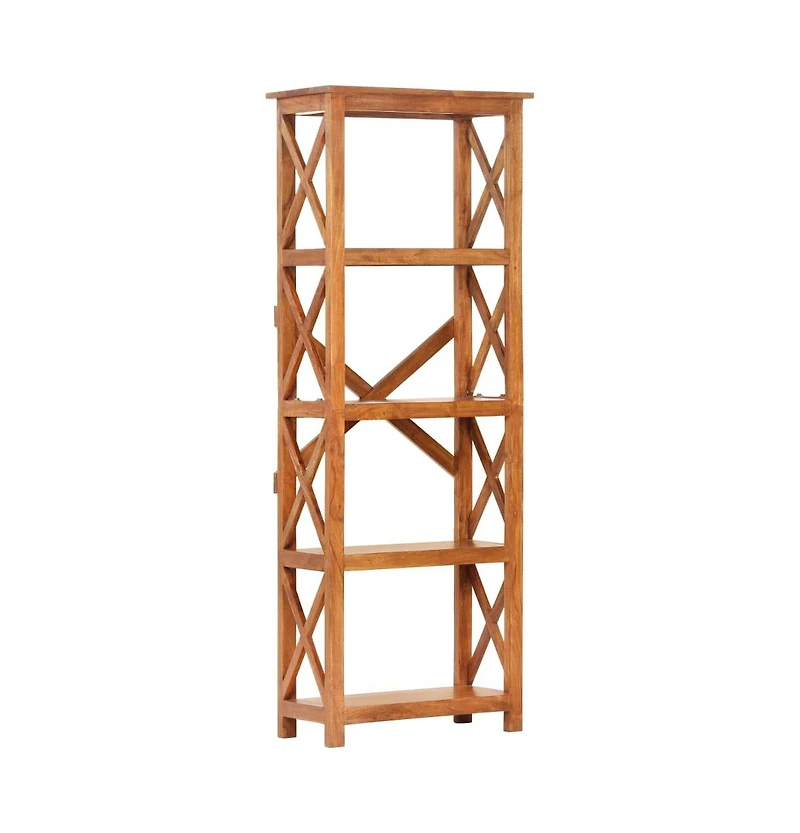 Bookshelf 23.6"x11.8"x63" Solid Acacia Wood Honey Finish