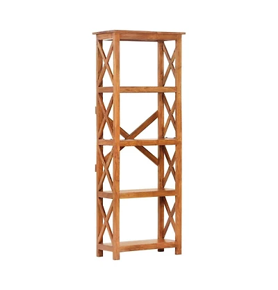 Bookshelf 23.6"x11.8"x63" Solid Acacia Wood Honey Finish