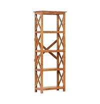 Bookshelf 23.6"x11.8"x63" Solid Acacia Wood Honey Finish