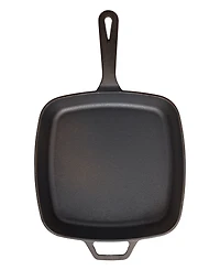 Smith and Clark Cast Iron 11" Open Square Fry pan with Assist Handle