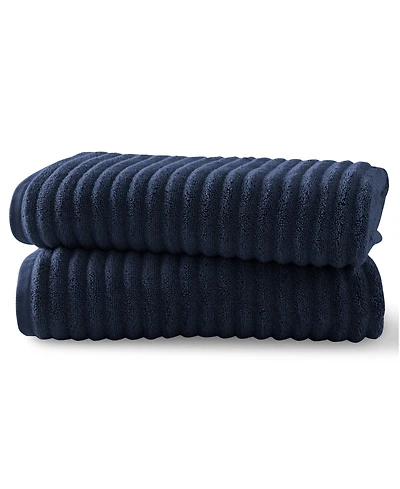 Blue Loom Mason 100% Cotton Low Twist 2 Piece Bath Towel Set, 58" x 30"