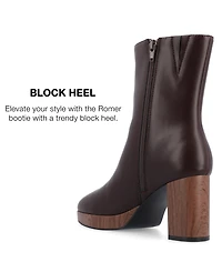 Journee Collection Women's Romer Center Seam Platform Block Heel Booties