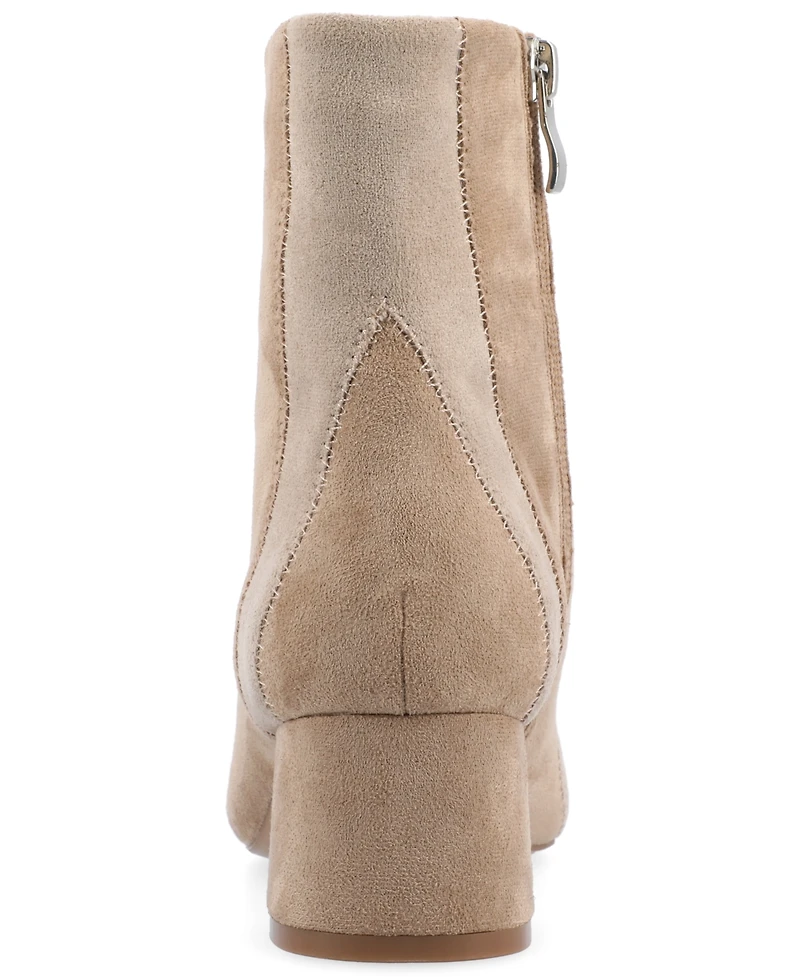 Journee Collection Women's Lusinda Color Block Pointed Toe Booties