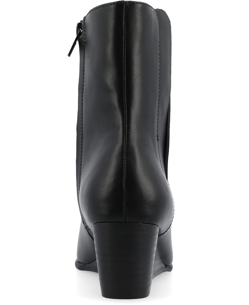 Journee Collection Women's Kylo Stacked Wedge Ankle Booties