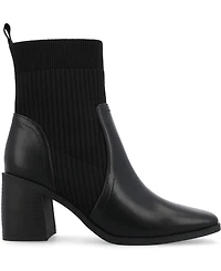 Journee Collection Women's Harlowe Chelsea Knit Block Heel Booties