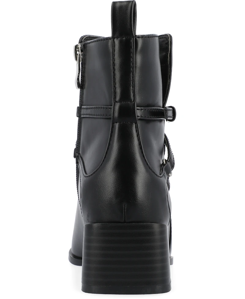 Journee Collection Women's Estelle Stacked Block Heel Booties