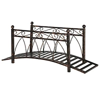 Outsunny 3.3' Metal Arch Zen Garden Bridg with Safety Siderails,