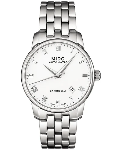 Mido Men's Swiss Automatic Baroncelli Stainless Steel Bracelet Watch 38mm