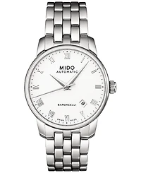 Mido Men's Swiss Automatic Baroncelli Stainless Steel Bracelet Watch 38mm