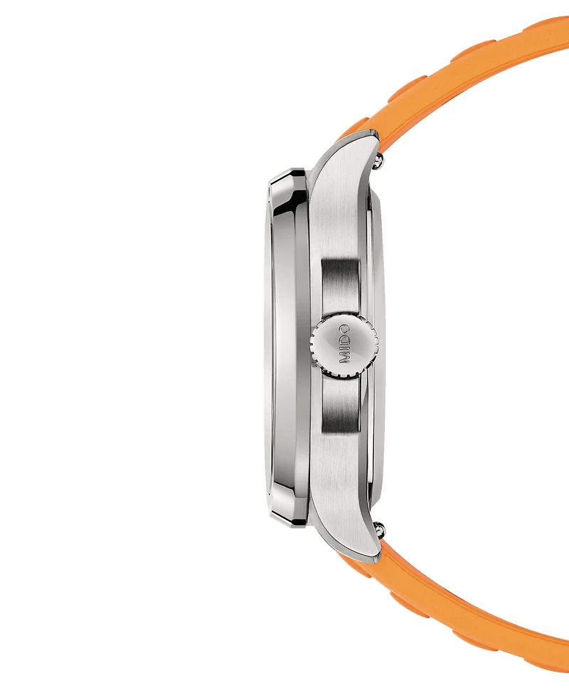 Mido Men's Swiss Automatic Multifort Orange Rubber Strap Watch 41mm