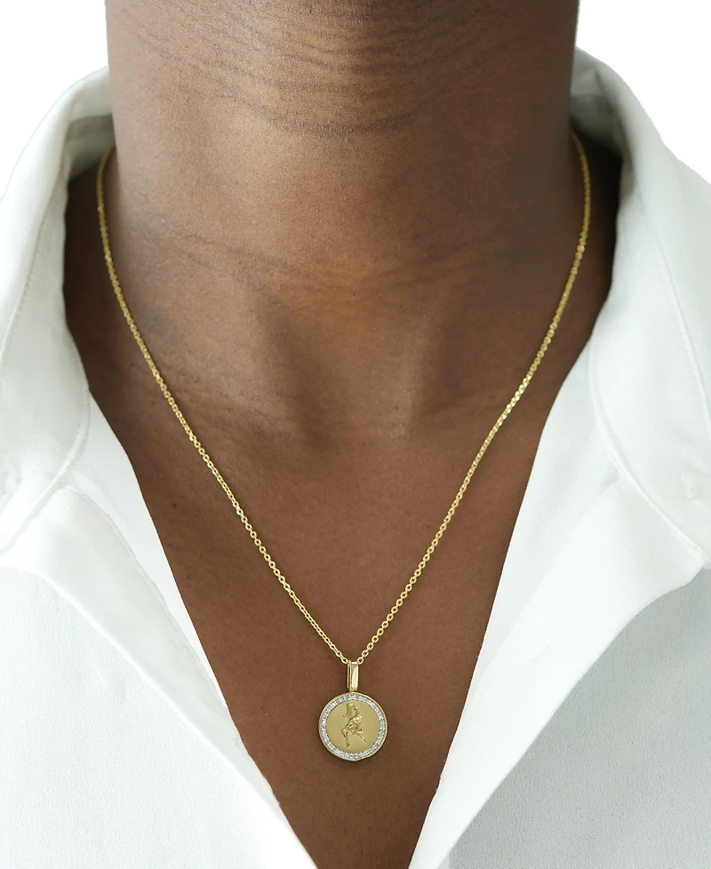 Audrey by Aurate Diamond Zodiac Reversible Pendant Necklace (1/10 ct. t.w.) Gold Vermeil, Exclusively at Macy's