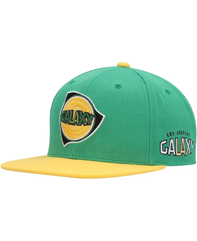 Men's Mitchell & Ness Green La Galaxy Throwback Logo Snapback Hat