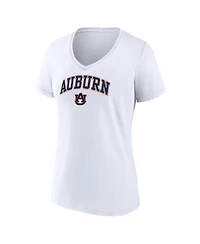 Women's Fanatics White Auburn Tigers Evergreen Campus V-Neck T-shirt