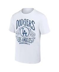 Men's Darius Rucker Collection by Fanatics White Los Angeles Dodgers Distressed Rock T-shirt