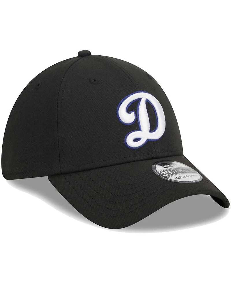 Men's New Era Black Los Angeles Dodgers Logo 39THIRTY Flex Hat
