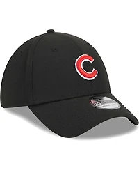Men's New Era Black Chicago Cubs Logo 39THIRTY Flex Hat