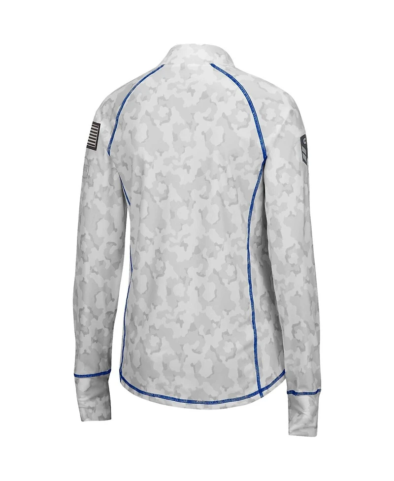 Women's Colosseum White Kentucky Wildcats Oht Military-Inspired Appreciation Officer Arctic Camo Fitted Lightweight 1/4-Zip Jacket