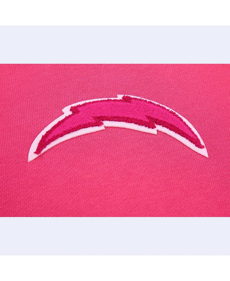 Women's Pro Standard Los Angeles Chargers Triple Pink Cropped Pullover Hoodie