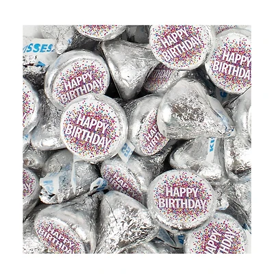 Just Candy Birthday Candy Hershey's Kisses Chocolate Party Favors, 90 Pieces