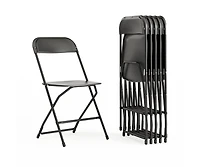Emma+Oliver Set Of 6 Stackable Folding Plastic Chairs - 650 Lb Weight Capacity