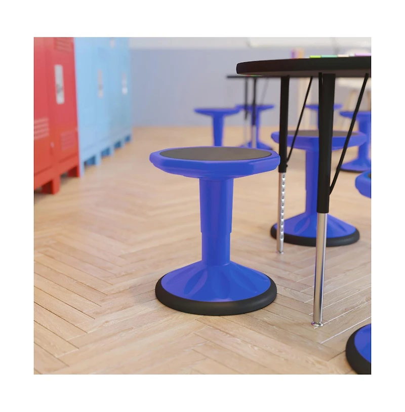 Emma+Oliver Saylor Height Adjustable Active Motion Stool For Kids With Weighted Rubber Non-Slip Bottom