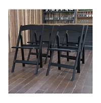 Set Of 4 800 Lb Weight Capacity Indoor/Outdoor Resin Folding Chairs