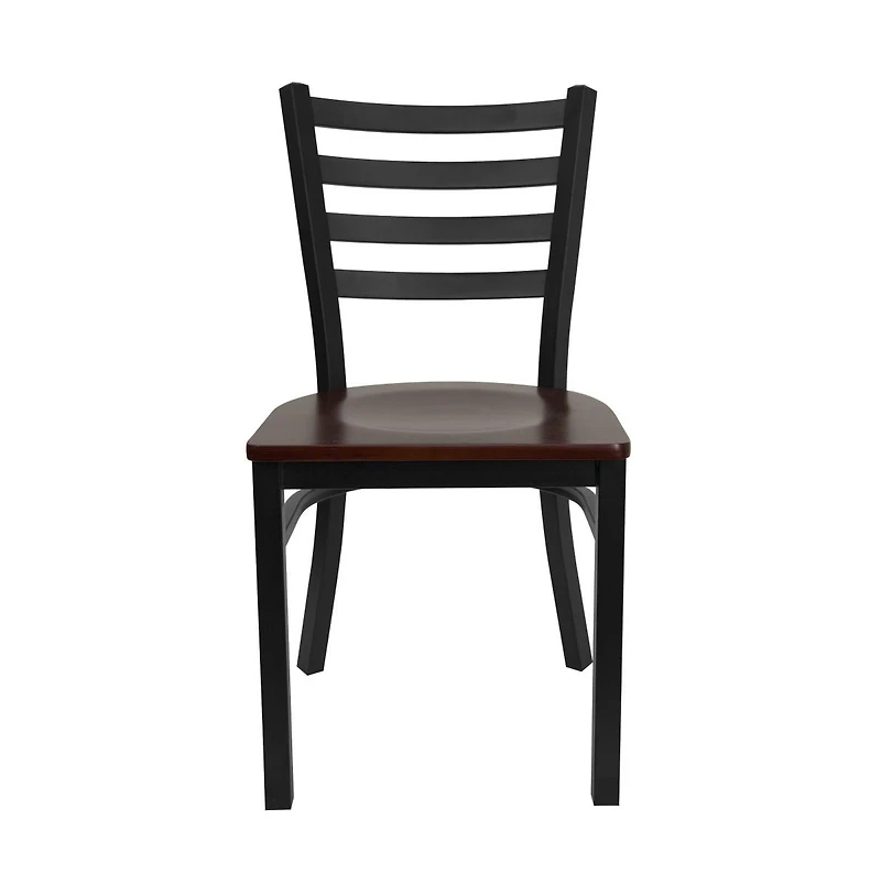Emma+Oliver 2 Pack Ladder Back Metal Restaurant Chair