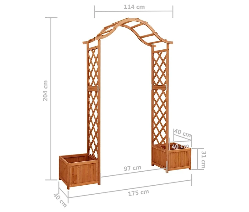 Garden Pergola with Planter Solid Firewood