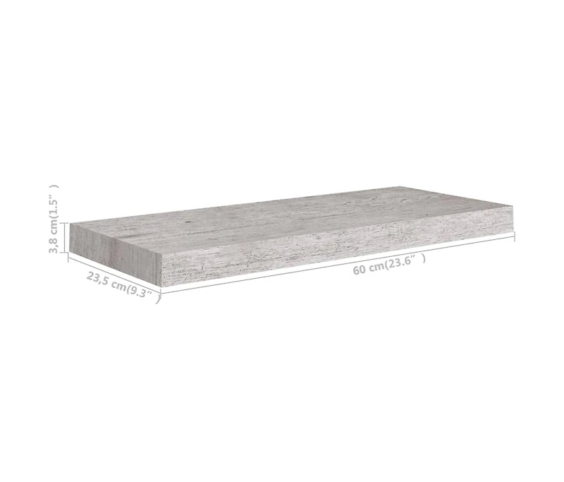 Floating Wall Shelves 4 pcs Concrete Gray 23.6"x9.3"x1.5" Mdf