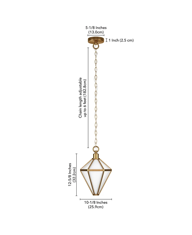 Hudson & Canal Adara 10" Wide Pendant with Glass Shade