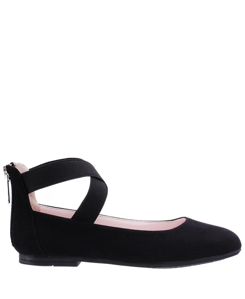 Nina Big Girls Marissa Crisscross Ankle Strap Ballet Flat