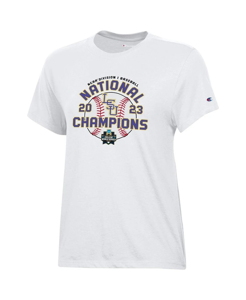 Women's Champion White Lsu Tigers 2023 Ncaa Men's Baseball College World Series Champions Locker Room T-shirt