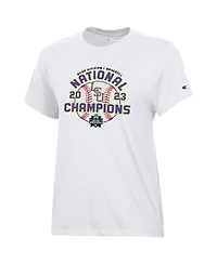Women's Champion White Lsu Tigers 2023 Ncaa Men's Baseball College World Series Champions Locker Room T-shirt
