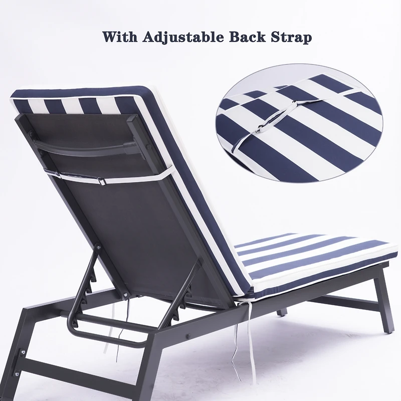 Simplie Fun 2 Pieces Set Outdoor Lounge Chair Cushion Replacement Patio Furniture Seat Cushion Chaise Lounge
